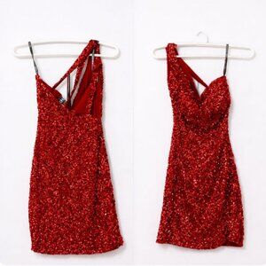 Red  Sequin Sherri Hill Dress